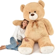 Tezituor 75" Jumbo Teddy Bear Stuffed Animal 6ft Giant Teddy Bear Life-Size Plush Hug Toy