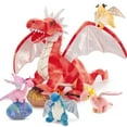 thumbnail image 1 of Tezituor 7Pcs Dragon Stuffed Animal 21.6'' Giant Dragon Plush with 4 Babies and 2 Eggs Plush Toy, 1 of 9
