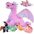 thumbnail image 1 of Tezituor 7Pcs Dragon Stuffed Animal 21.6'' Giant Dragon Plush with 4 Babies and 2 Eggs Plush Toy, 1 of 8