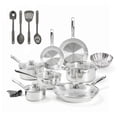 thumbnail image 1 of T-fal Stainless Steel Cook & Strain 18-Piece Cookware Set - Induction Compatible, 1 of 7