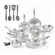 T-fal Stainless Steel Cook & Strain 18-Piece Cookware Set - Induction Compatible