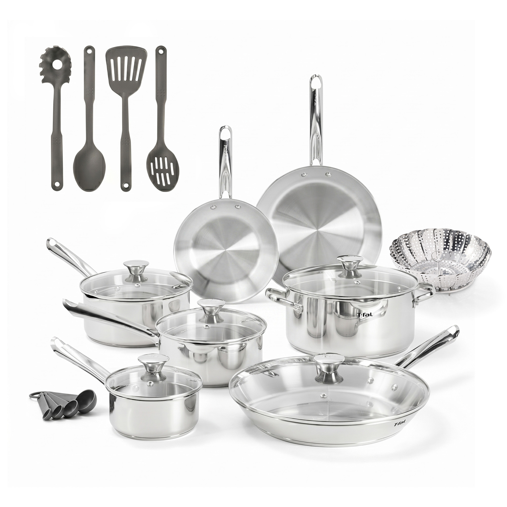 T Fal Cook Strain Stainless Steel 20 Piece Pots And Pans Cookware Set: How It Stacks Up