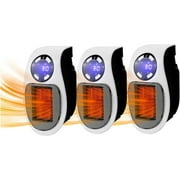 Tfalo Space Heaters for Indoor Use, Ecoheat Heater, Upgrade Ceramic Alpha Heater Plug in Wall 500w with Adjustable Thermostat, Timer and Overheat Protection