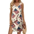 thumbnail image 1 of Tfken 4Th Of July Summer Dresses For Women 250Th Anniversary America Independence Day Print Sleeveless V Neck Dresses Patriotic Female Fashion Clothes Beige, 1 of 3