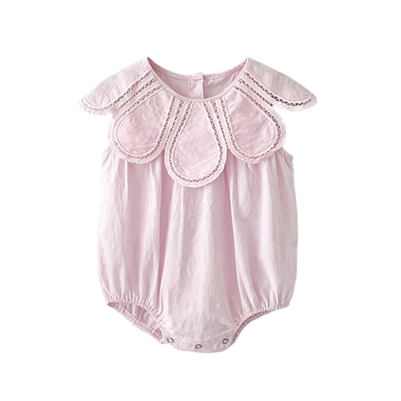 Tfken Baby Girl Bodysuit Sleeveless Summer Comfy Casual Onesie Daily Wear Soft Kids Classic Clothes Size 6-12 Months Pink