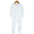 thumbnail image 1 of Tfken Baby Girls Boys Rompers Crew Neck Long Sleeve Solid Color Fashion Soft Jumpsuit White Size 6-12 Months, 1 of 4