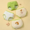thumbnail image 1 of Tfken Baby Toddler Underwear Size 2-3 Years 4Pcs Daily Wear Cartoon Print Light Green Briefs, 1 of 3