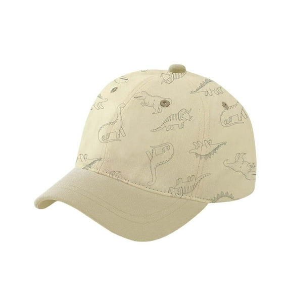 Tfken Baby Sun Hat For Boys Girls Toddler Dinosaur Print Baseball Cap Adjustable Kids Hat For Outdoor Daily Casual Wear Khaki Size 2-4 Years