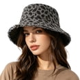 thumbnail image 1 of Tfken Beach Hats Women Summer Hiking Leopard Print Lightweight Hat Daily Fashion Wear Outdoor Ladies Women Trendy Cap Gray, 1 of 4