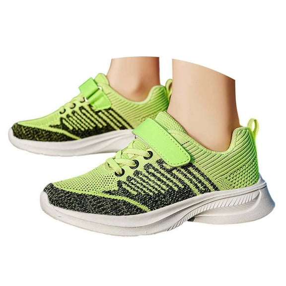 Tfken Big Girls Running Athletic Shoes Size 7-8 Years Mesh Platform Breathable Trendy Green Sneakers For Children