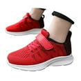 thumbnail image 1 of Tfken Big Girls Running Walking Shoes Casual Platform Hook & Loop Comfortable Red Sneakers For Children Size 9-9.5 Years, 1 of 7