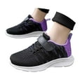 thumbnail image 1 of Tfken Big Girls Walking Running Shoes Breathable Platform Hook & Loop Outdoor Purple Sneakers For Children Size 8-9 Years, 1 of 7