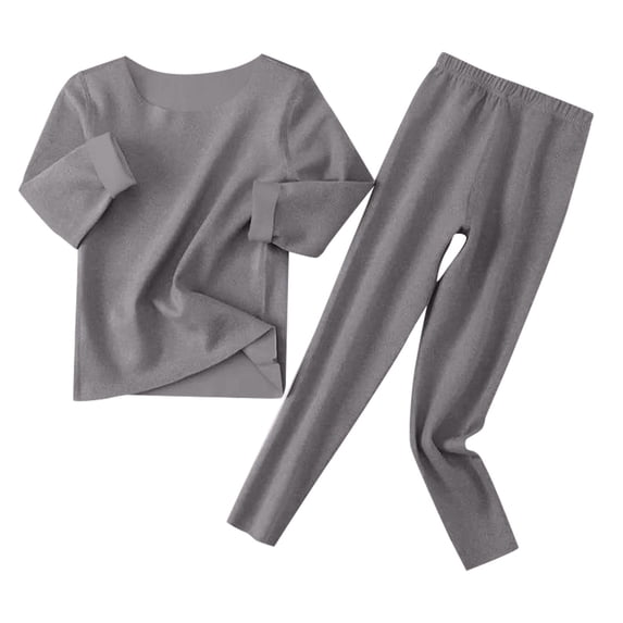Tfken Boys 2 Piece Soft Pajamas Set Comfy Sleepwear Nightwear Warm Pajama Set Long Sleeve Comfortable Pants Homewear Underwear Cute Loungewear Outfit Size 10-12 Years Gray