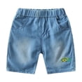 thumbnail image 1 of Tfken Boys Denim Shorts Summer Daily Wear Holiday Elastic Waist Denim Shorts With Pockets Gradient Loose Comfortable Children Classic Clothes Size 4-5 Years Blue, 1 of 9