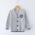 thumbnail image 1 of Tfken Boys Kids Sweater Size 3-4 Years V-Neck Solid Color School Uniform Daily Wear Grey Varsity Sweater, 1 of 3