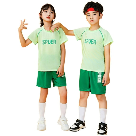 Tfken Boys Outfit Set Size 3 Years-4 Years Kids Summer Comfortable Sweat Absorption T Shirt Shorts 2Pc Casual Quick Drying Sports Suit Childrens Clothing Toddler Boy Outfit Green