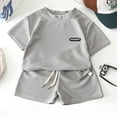 thumbnail image 1 of Tfken Boys Outfit Set Size 9 Years-10 Years Childrens Wear Summer Childrens Casual Suit Loose Clothes Short Sleeve Baby Summer Toddler Boy Outfit Grey, 1 of 4