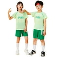 thumbnail image 1 of Tfken Boys Outfit Set Size 9 Years-10 Years Kids Summer Comfortable Sweat Absorption T Shirt Shorts 2Pc Casual Quick Drying Sports Suit Childrens Clothing Toddler Boy Outfit Green, 1 of 5