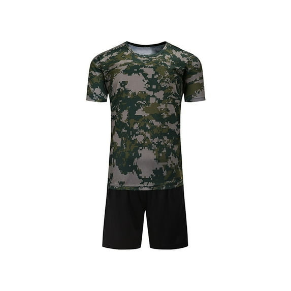 Tfken Boys Outfit Sets For Summer Crew Neck Short Sleeve Print Tops With Solid Color Shorts Set Fashion Summer Toddler Classic Outfit Green Size 3-4 Years
