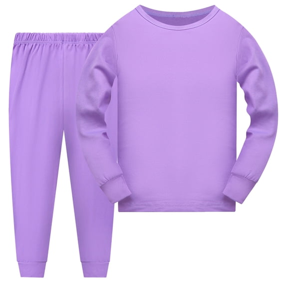 Tfken Boys Pajama Set Size 7-8 Years Crew Neck Long Sleeve Sweatshirt Pants Spring Solid Color Autumn Purple Outfits Sets