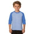 thumbnail image 1 of Tfken Boys Soft Comfy Tops Daily Wear Travel Fashion Tshirts 3/4 Sleeve Casual Stripe T-Shirts Summer Tees Children Trendy Clothes Size 6-7 Years, 1 of 4