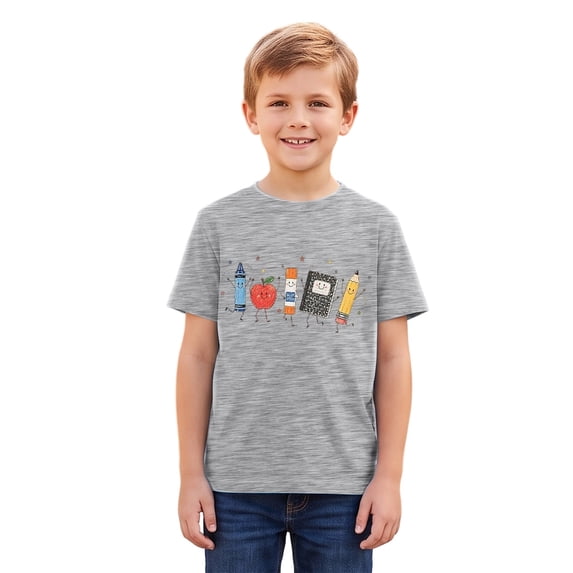 Tfken Boys Soft Comfy Tops Daily Wear Travel Fashion Tshirts Short Sleeve Casual Print Graphic T-Shirts Summer Tees Kids Cute Clothes Size 3-4 Years