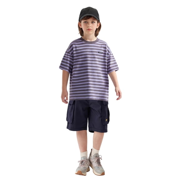 Tfken Boys Soft Comfy Tops Daily Wear Travel Fashion Tshirts Short Sleeve Casual Stripe T-Shirts Summer Tees Child Classic Clothes Size 2-3 Years