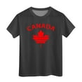thumbnail image 1 of Tfken Boys Tees For Summer Maple Leaf Print Short Sleeve Crew Neck Tops Casual Kids Comfortable Shirts Black Size 12-13 Years, 1 of 3