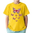thumbnail image 1 of Tfken Boys Tees For Summer Print Crew Neck Short Sleeve Tops Trendy Casual Summer Teen Comfortable Shirts Yellow Size 3-4 Years, 1 of 3