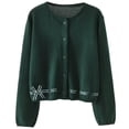 thumbnail image 1 of Tfken Cardigan For Girls Fall Winter Baggy Button Cardigan Casual Lightweight Warm Kids Classic Clothes Outerwear Size 3-4 Years Green, 1 of 3