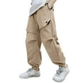 thumbnail image 1 of Tfken Child Boys Pants Size 9-10 Years Stretch Casual Jogger Cargo Solid Color Khaki Trousers, 1 of 9