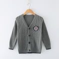 thumbnail image 1 of Tfken Child Boys Sweater V-Neck Long Sleeve Solid Color School Uniform Soft Varsity Sweater Dark Gray Size 4-5 Years, 1 of 3