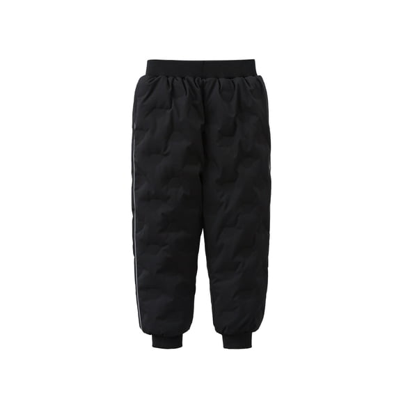Tfken Child Casual Pants For Little Boys Size 3-5 Years Solid Color Low Jogger Outdoor Fleece Black Pants