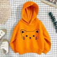 thumbnail image 1 of Tfken Child Girls Sweatshirt Stretch Cat Print Hoodies Long Sleeve Fall Orange Tops Size 2-3 Years, 1 of 3