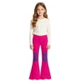 thumbnail image 1 of Tfken Child Soft Comfy Pants School Daily Wear Girls Denim Flare Pants With Pockets Fashion Adjustable Tie Kids Classic Clothes Size 15-16 Years Pink, 1 of 4