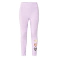 thumbnail image 1 of Tfken Child Soft Comfy Pants School Daily Wear Yoga Leggings For Girls High Waist Pants Stretch Heart Print Kids Casual Clothes Size 9-10 Years Purple, 1 of 5
