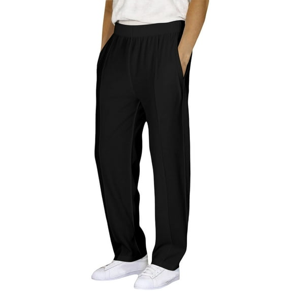 Tfken Children Boys Trousers Solid Color Joggers Straight-Leg Casual Breathable Black Pants Size 3-4 Years