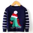 thumbnail image 1 of Tfken Christmas Boys Kids Sweater Fall Cartoon Print Classic-Fit Crew Neck Pullover Sweater Navy Size 3-4 Years, 1 of 3