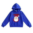 thumbnail image 1 of Tfken Christmas Hoodies For Boys Size 6-7 Years Fleece Long Sleeve Hooded Sweatshirt Cushy Santa Print Blue Tops, 1 of 3