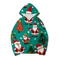 thumbnail image 1 of Tfken Christmas Hoodies For Toddler Boys Soft Hooded Snowman Print Sweatshirt Winter Green Tops Size 5-6 Years, 1 of 4