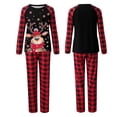 thumbnail image 1 of Tfken Christmas Pajamas For Family Crew Neck Long Sleeve Cute Tops Plaid Pant Black Women Holiday Nightwear Jammies, 1 of 4
