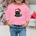 thumbnail image 1 of Tfken Christmas Sweatshirts For Girls Cute Cat Graphic Print Long Sleeve Crewneck Fall Winter Soft Casual Cozy Tops Xmas Holiday Party Clothes Size,3-10 Years Pink, 1 of 4
