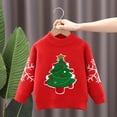 thumbnail image 1 of Tfken Christmas Toddler Boys Sweater Size 18-24 Months Crew Neck Cartoon Print Retro Warm Red Pullover Sweater, 1 of 5