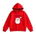 thumbnail image 1 of Tfken Christmas Toddler Kids Boys Sweatshirt Long Sleeve Hooded Santa Print Hoodies Breathable Tops Child Size 4-5 Years, 1 of 3