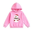 thumbnail image 1 of Tfken Christmas Toddler Kids Boys Sweatshirt Size 5-6 Years Long Sleeve Hooded Hoodies Trendy Snowman Print Pink Tops, 1 of 3