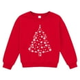 thumbnail image 1 of Tfken Christmas Tops For Girls Toddler Crew Neck Long Sleeve Christmas Tree Print Pullover T-Shirts Winter Relaxed Tee Red Size 3-4 Years, 1 of 4