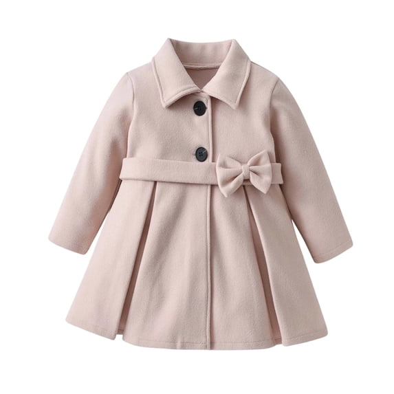 Tfken Coat For Girls Fall Winter Baggy Button Coats Casual Lightweight Warm Children Comfortable Clothes Outerwear Size 3-4 Years Beige