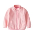 thumbnail image 1 of Tfken Coat For Girls Winter Fall Zip Up Fleece Lightweight Coats With Pockets Baggy Casual Warm Child Comfy Clothes Outwear Size 9-10 Years Pink, 1 of 3