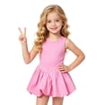 thumbnail image 1 of Tfken Comfy Set Summer Soft 2 Piece Girls Child Holiday Daily Comfortable Tutu Dresses With Shorts Sets Cute Fashion Lightweight Kids Classic Outfit Size 4-5 Years Pink, 1 of 5