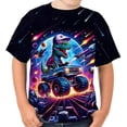 thumbnail image 1 of Tfken Comfy Tops For Boys Soft Daily Wear Travel Lightweight Tees Short Sleeve Print Graphic Casual T-Shirts Summer Tshirts Children Trendy Clothes Size 2-3 Years, 1 of 7